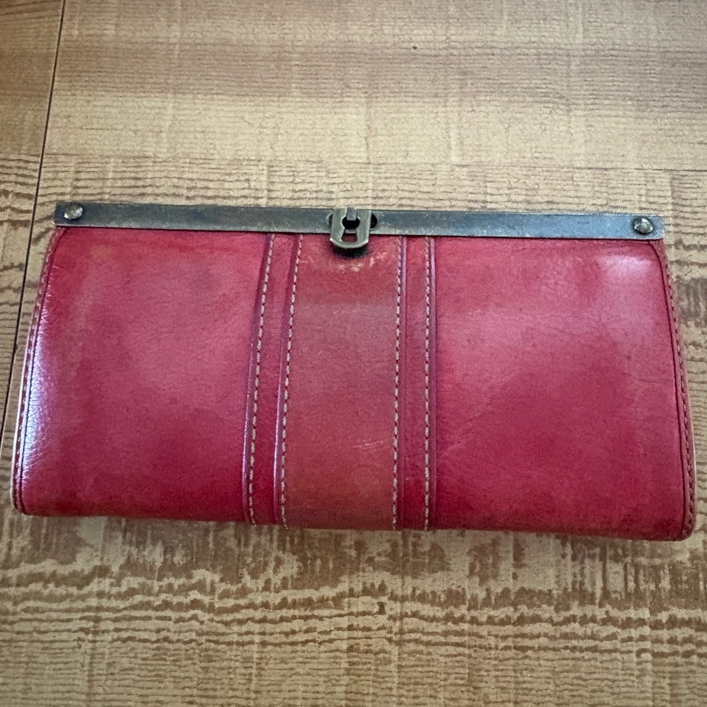 Elegant Red Leather Clutch